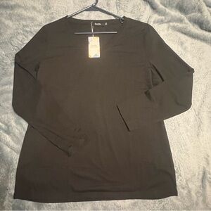 Sunbs Black V-Neck Long Sleeve T-Shirt, Size XL